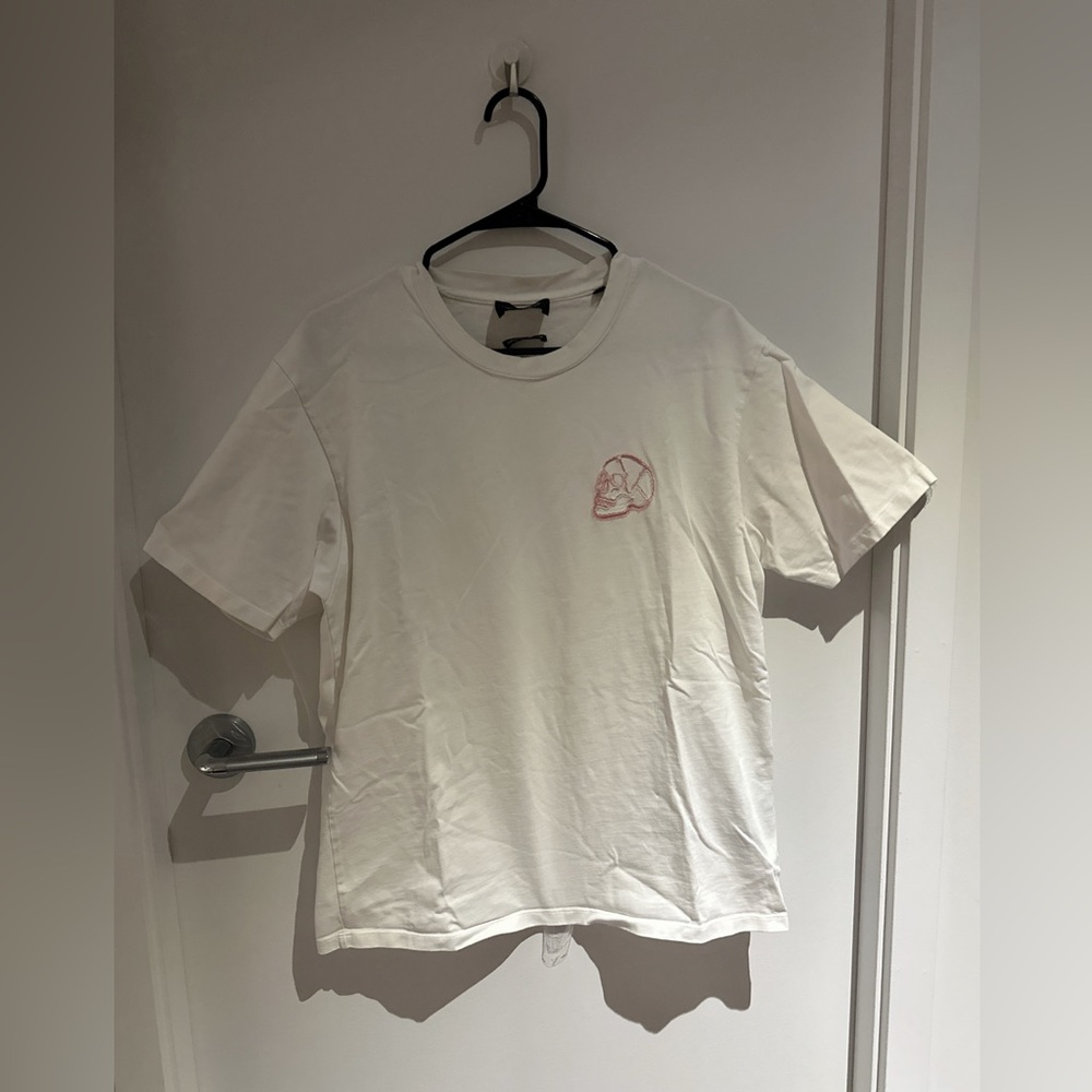 The Kooples White Crewneck T‑Shirt with Pink Skull